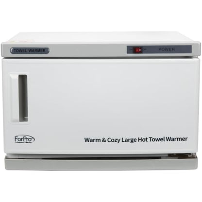 ForPro Warm & Cozy Hot Towel Warmer, Large 16L Capacity Cabinet, Stainless Steel Rack, White - size: Large 16L