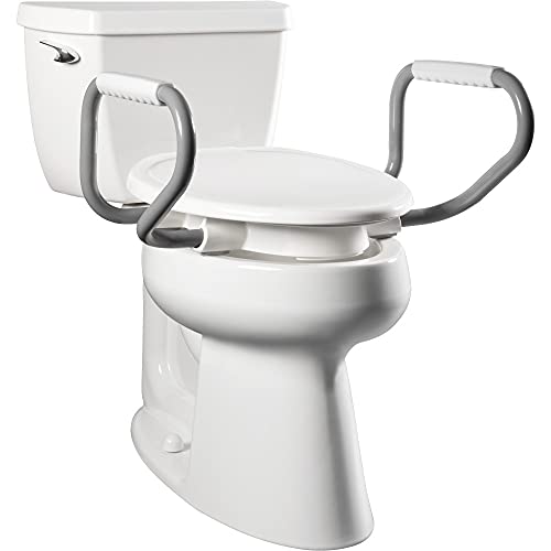 Bemis Assurance 3" Raised Toilet Seat with Handles and Bidet Attachment, Elongated - size: Elongated, style: Raised Seat with Handles