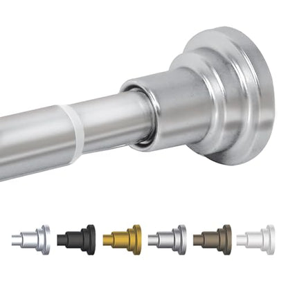 BLACK+DECKER Tension Shower Curtain Rod 42-72 Inch – Drill-Free Adjustable Curtain Rod, Rust-Resistant Stainless Steel Tension Curtain Rod for Shower, Bathroom, Window, Closet – 35 lb Capacity - color: Satin