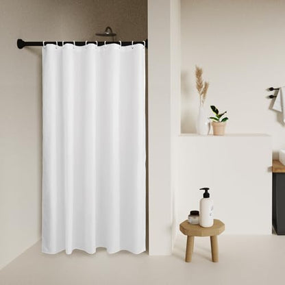 Mrs Awesome 54x78 Sustainable Shower Curtain Liner, Recycled Polyester Material, Eco Friendly, Non Plastic & Freon-Free Washable Stall Fabric Shower Curtain Liner with Magnets, 54" x 78", White - size: 54"W x 78"L (Pack of 1)