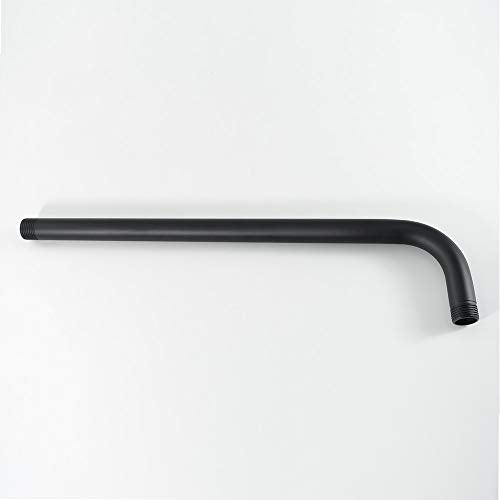 NearMoon Shower Arm, Extra Extension Arm with Flange, Stainless Steel Wall-Mounted Showerhead Extender Pipe (15 Inch, Matte Black) - color: Matte Black, style: 15 Inch