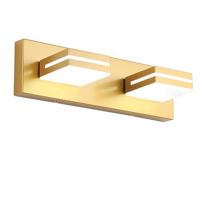 SineRise LED Modern Bathroom Vanity Light Fixtures, Modern Acrylic Bathroom Wall Lighting Fixtures Over Mirror, 2-Light, 15.5-Inch, Gold, 100%-0% White - color: Gold, 100%-0% White, size: 2-Light, 15.5-Inch