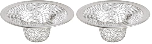 Danco 88820 2 in. Mesh Bathroom Lavatory Sink Strainer, Stainless Steel (Pack of 2) - size: 2-1/2-Inch, style: Bathroom Sink Strainer (2 Pack)