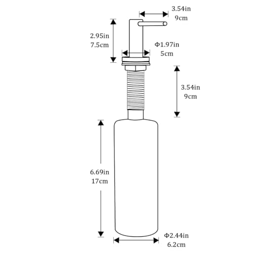Matte Black Kitchen Sink Soap Dispenser GAPPO Countertop Pump Hand Lotion Built in Bottle Upgrade Stainless Steel Screw - color: Matte Black