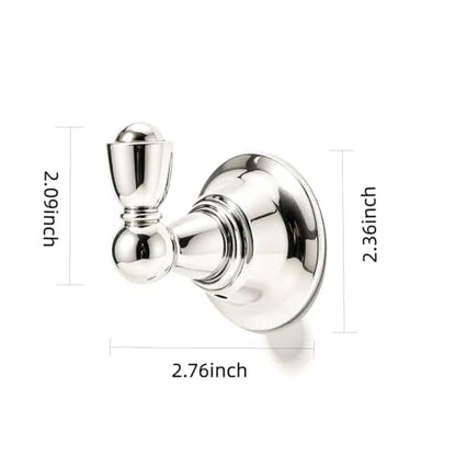 4 Pack 2-3/4inch Polished Nickel Robe Hooks | Solid Zinc Alloy | Wall Mounted | Coat Hooks | Hooks Wall Mounted Robe Hooks | For organization in bathrooms entrances. - color: Polished Nickel