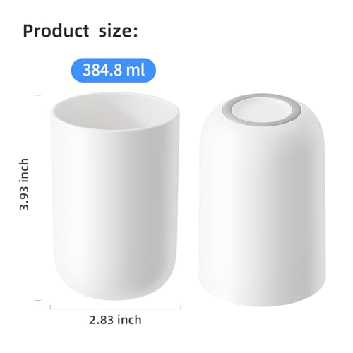 MOPMS 13oz Bathroom Tumbler 1PC, Unbreakable Plastic Cup,White | Unbreakable 380ml plastic bathroom tumbler with non-slip grip. Durable, reusable toothbrush cup for home and travel - color: White-1pc
