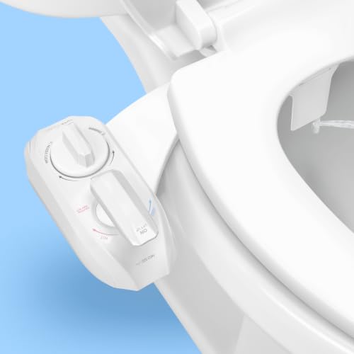 LUXE Bidet NEO 320 PLUS - Warm Water Bidet Attachment for Toilet, White | Non-Electric, Warm Water, Dual Nozzle, Slide-In Install, 360° Self-Clean, EZ-Lift to Clean, Feminine & Rear Wash - color: White