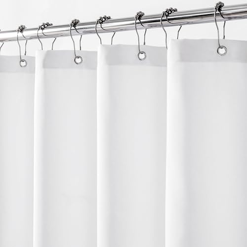 Felisa Waterproof Fabric Shower Curtain Liner with 3 Large Magnets, 69 x 70 inches Light-Weight & Soft Cloth Shower Curtain Liner,Washable White Shower Curtain for Bathroom - color: White, size: 69"W x 70"L (Pack of 1)