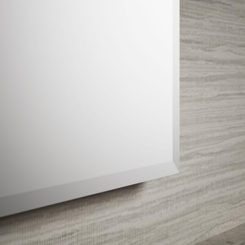 Kohler Frameless Bathroom Mirror Medicine Cabinet, 16 in x 20 in | CB-CLR1620FS, Single Door, Rectangular Beveled Edge Frame, Adjustable Shelves for Storage - size: 16 in. x 20 in., style: Beveled Edge