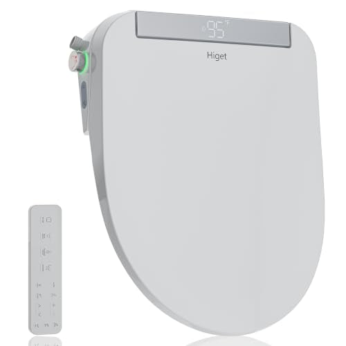 Bidet Toilet Seat Elongated, Heated Electric Bidet Foam Shield | Warm Water Wash & Warm Air Dryer, LED Display Screen, Self-Cleaning Nozzle, Soft Close Lid, Night Light, Remote & Heated Seat - style: Display – Premier