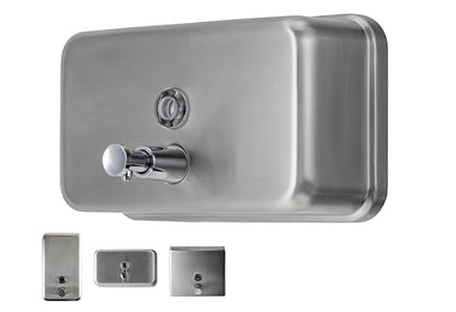 Horizontal Commercial Soap Dispenser Wall Mount, 304 Stainless Steel & Solid Brass Pump Core, Hand Soap Dispenser with Corrosion-Proof Lining for Bathrooms & Kitchens, 37oz/1100ml ADA Compliant - style: Horizontal