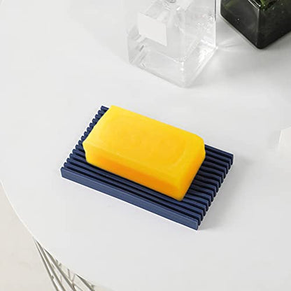 Soap Tray Dish Soap Case Holder Silicone Non Slip Drain Soap Saver Storage Sponge Holder Box for Bathroom Shower Kitchen Counter Sink Organizer Creative