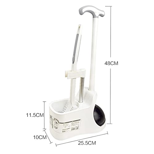 2 in 1 Heavy Duty Toilet Plunger Set with Holder Stand Base, Toilet Plunger and Brush, Bowl Brush and Plunger Combo for Bathroom Cleaning