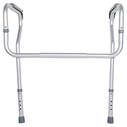 Luocute Toilet Safety Rail, Toilet Safety Frame Adjustable Height & Width Aluminum Alloy Supports 220lb with Non Slip Handles for Elderly Disabled