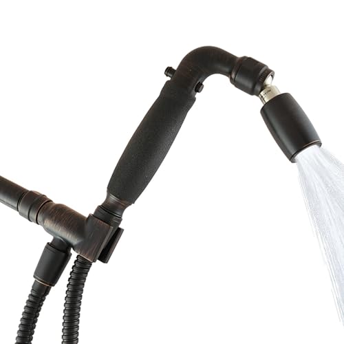 High Sierra® Solid Lead-Free Metal Handheld Shower Head, Trickle Valve, Includes 72” Flexible Stainless Steel Hose With Biofilm Resistant Silicone Inner Tube, Holder. Ultra Low Flow 1.5 GPM. Bronze - color: Oil Rubbed Bronze, size: 1.5 GPM