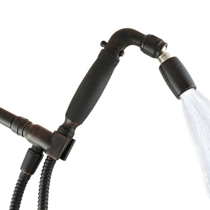 High Sierra® Solid Lead-Free Metal Handheld Shower Head, Trickle Valve, Includes 72” Flexible Stainless Steel Hose With Biofilm Resistant Silicone Inner Tube, Holder. Low Flow 1.8 GPM. Bronze - color: Oil Rubbed Bronze, size: 1.8 GPM