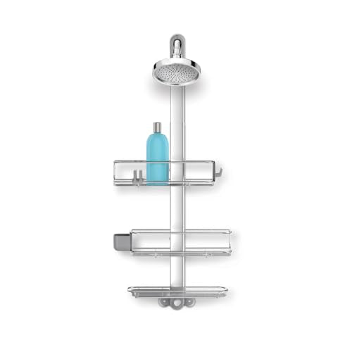 simplehuman Adjustable and Extendable Shower Caddy Large, Stainless Steel and Anodized Aluminum - style: Large
