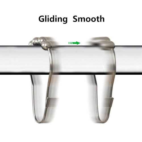 Stainless Steel Shower Curtain Hooks Rustproof Decorative Shower Curtain Rings for Shower Rods 12 Pack