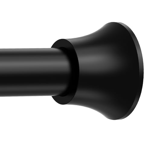 Black Shower Curtain Rod, Shower Tension Rod Adjustable 30 To 76 Inch,Shower Curtain Rods Spring Tension For Bathroom No Drilling No Rust - color: Black, size: 30-76"