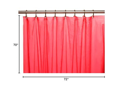 Elegant Heavy Duty Vinyl Shower Curtain Liner with 12 Metal Grommets Bright Pink - color: Bright Pink