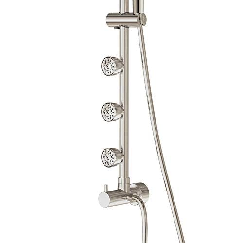 Lanikai Rain Shower Head with Handheld Spray Combo - 1028-BN-1.8GPM, Brushed Nickel - 8" Rain Showerhead with Handheld Sprayer, 3 Spray Jets, 5-Function Rainfall Shower Head with Hose, 1.8 GPM - color: Brushed Nickel, size: 1.8 GPM