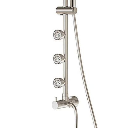 Lanikai Rain Shower Head with Handheld Spray Combo - 1028-BN-1.8GPM, Brushed Nickel - 8" Rain Showerhead with Handheld Sprayer, 3 Spray Jets, 5-Function Rainfall Shower Head with Hose, 1.8 GPM - color: Brushed Nickel, size: 1.8 GPM