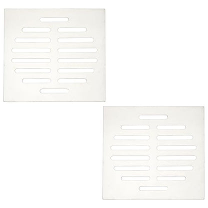 uxcell 2 Pcs Square Floor Drain Cover, Stainless Steel Shower Hair Catcher Drain Grate for Small Lawns, Bathroom Covers, Kitchen Floor Drains, Silver Tone(5 Inches) - size: 5 Inches