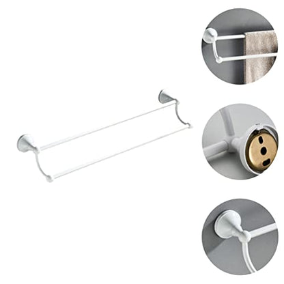 Angoily Wall Mounted Towel Rack Double Pole Bathroom Towel Holder with Shelf Bathrobe Holder and Storage Shelf for Wall 21.65 X 5.51 X 2.20 in 1 Pack