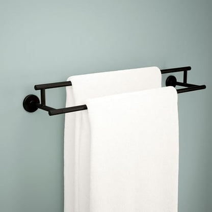 Delta Towel Rack | 24 Inch Matte Black Double Bar for Kitchen or Bathroom Towels | Trinsic Accessories