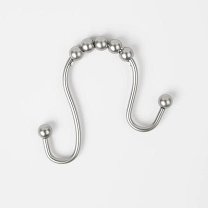 Easy Gliding Rustproof Double Shower Curtain Hooks Brushed Nickel, Set of 12