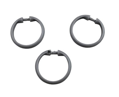 12 Piece Plastic Basic Locking Round Hook Easy Gliding Shower Curtain Rings Fits All Standard Size Shower Rods (Grey) - color: Grey
