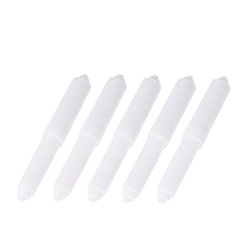 LazyMe 8 Pcs Toilet Paper Holder Roller 6" Plastic Spring Replacement Rod | Universal Toilet Paper Roller Rod, White Plastic Spring Loaded Rod for Bathroom Home
