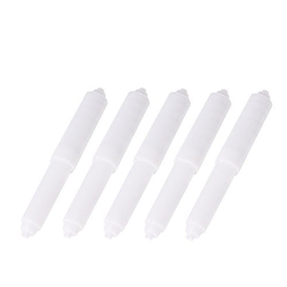 LazyMe 8 Pcs Toilet Paper Holder Roller 6" Plastic Spring Replacement Rod | Universal Toilet Paper Roller Rod, White Plastic Spring Loaded Rod for Bathroom Home