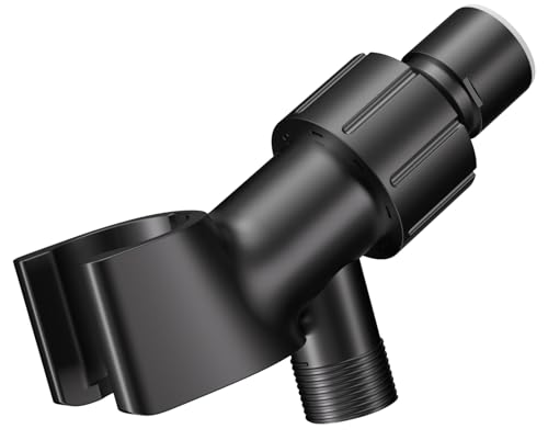 MAAYAYA Brass Ball Shower Holder, 360° Adjustable ABS Bracket, Black | MAYYAYA Holder: Solid Brass Swivel Ball; 360° Adjustable ABS Bracket; Universal 1/2" Connector; Fits Standard Shower Hoses