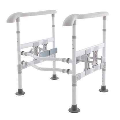 Toilet Safety Rails for Seniors, Stand Assist Aid Adjustable Height and Width Safety Frame with Handrail, Lift Assist Devices for Elderly & Handicap& Disabled, Fits Most Toilet Seats (Gray) - color: Gray