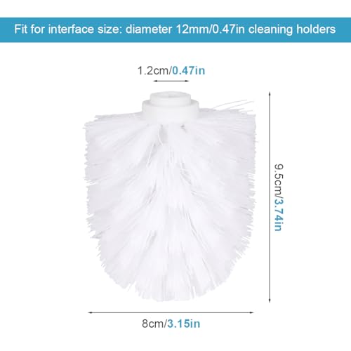 2pcs Toilet Brush Replacement Head, Plastic Toilet Bowl Cleaning Brushes Head, Round Ball Shaped Toilets Brushes Heads Bathroom Brush Cleaners Tool(Color:White)