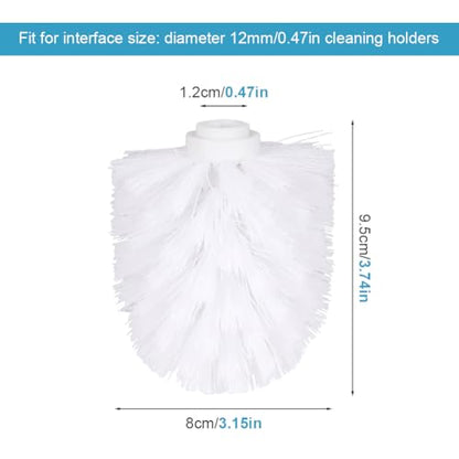 2pcs Toilet Brush Replacement Head, Plastic Toilet Bowl Cleaning Brushes Head, Round Ball Shaped Toilets Brushes Heads Bathroom Brush Cleaners Tool(Color:White)