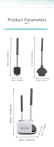 Toilet Plunger and Brush Set Heavy Duty Toilet Plunger with Long Handle, Sturdy Toilet Brush Holder Combo, This toilet pump also Bathroom Cleaning Tools Kit for Sink, Shower Drain, Floor Drain