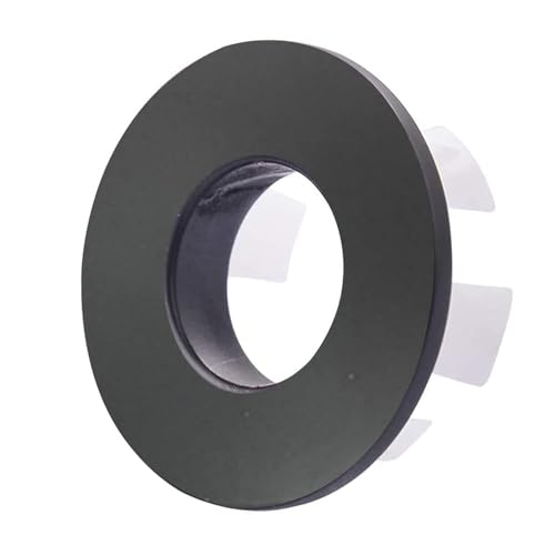Sink Overflow Ring, Matte Black | Bathroom Kitchen Sink Basin Trim Overflow Cover Hole Brass Insert Round Cap - color: Matte Black