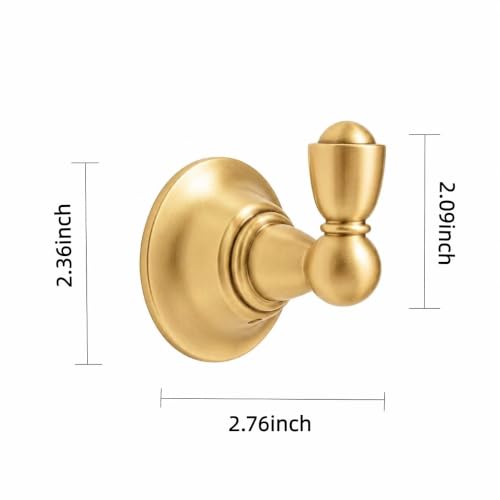 4 Pack 2-3/4inch Champagne Bronze Robe Hooks | Solid Zinc Alloy | Wall Mounted | Coat Hooks | Hooks Wall Mounted Robe Hooks | For organization in bathrooms entrances. - color: Champagne Bronze