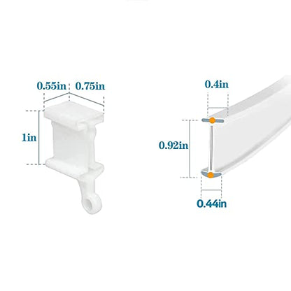 Flexible Bendable Curtain Track End Stops, 4 Pack Curved Siding Ceiling Wall Mount Curtain Rail Ends Cap - color: White, size: 1"W x 0.8"L (Pack of 4)