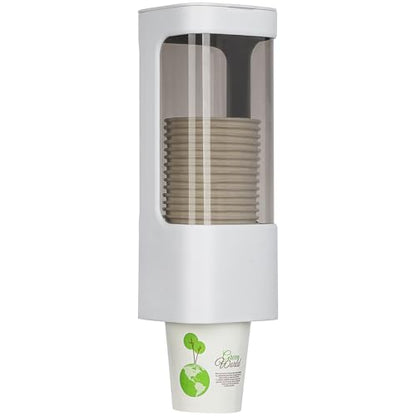 Cup Dispenser, Water Cooler Cup Dispenser for 3oz-5oz Disposable Cups-White | Bathroom Cup Holder, Plastic Paper Cup Dispenser with Adhesive/Screw Mount for Office, Hospital, Bathroom - color: White