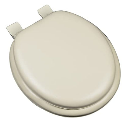 6Q1R2-01 Premium Soft Toilet Seat with Wood Core includes Vari-Adjust Lok-Down Release 'N' Clean Hinge, Round, Bone - color: Bone, style: Round