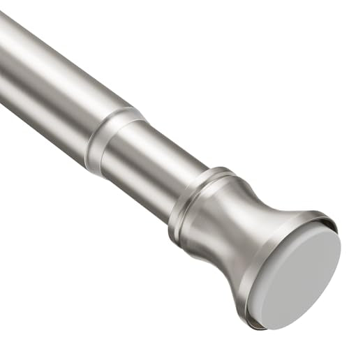 Amazer Spring Tension Shower Curtain Rod, 26-42 Inches Rust-Resistance Tension Curtain Rod Bathroom Rod, Adjustable Shower Curtain Rod No Drill, Nickel - color: Nickel, size: 26-42 Inches