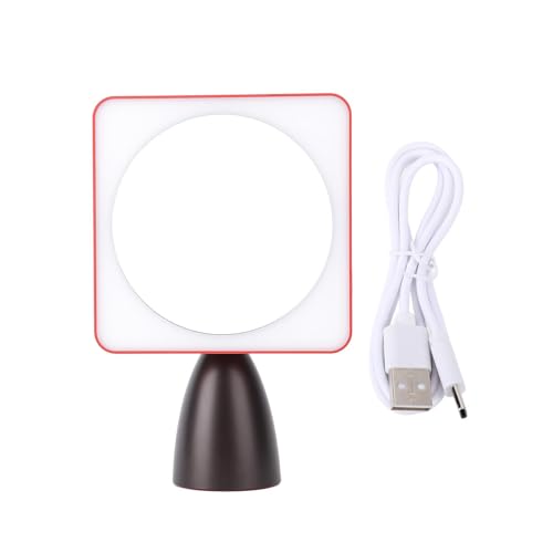 Yosoo 30x Magnifying Mirror with Light, Large 6' Lighted 30x Magnified Mirror with Suction Cups & Table Stand, Lighted Makeup Mirror with 12 Brightness Levels, 360° Rotation (Red Black) - color: Red Black