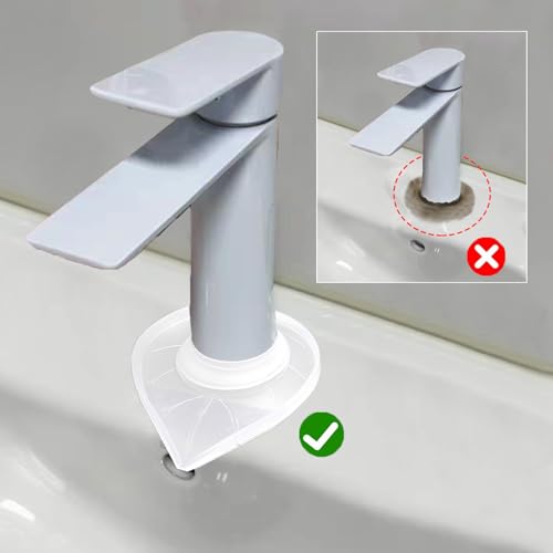 Silicone Faucet Mat Kitchen Tap Sink Countertop Protector Clear Compact Splash Guard Water Behind Draining(Clear,2PCS)
