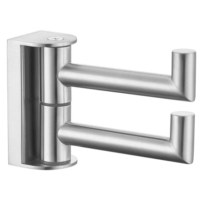 Suyar Double Towel Hook Brushed Nickel, Bathroom Swivel Coat Robe Holder | Space-Saving Wall Hook with 2 Rotatable Arms, Robe Hook for Bathroom Kitchen RV, SUS304 Stainless Steel, Wall Mounted - color: Brushed Nickel, size: 1 Pack