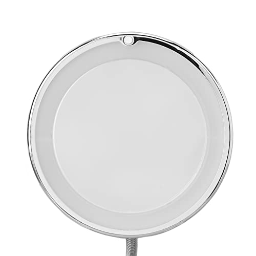 Magnifying Mirror, Flexible Gooseneck LED Lighted 10X Magnifying Makeup Mirror with Power Locking Suction Cup, 10X Magnification LED Fill Light Suction Cup Adjustable Gooseneck Makeup Mirror