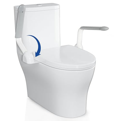 DOZAWA Toilet Safety Rails for Seniors, Heavy Duty Toilet Rails with Foldable Handles, Space-Saving Toilet Assist Arms, Toilet Bars for Elderly, Pregnant, Mobility Impaired, Support Up to 480LBS