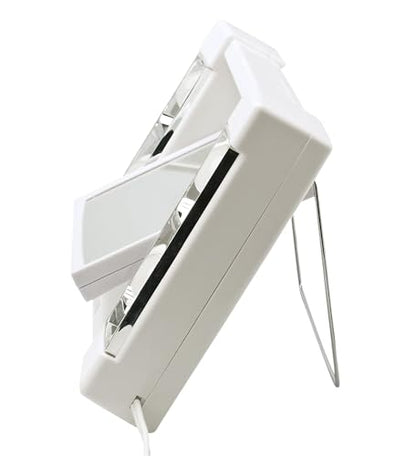 JERDON Lighted Makeup Mirror with 3X Magnification - White - J1010 | Two-Sided 6" x 6" Square Frame, Glare-Free Lighting